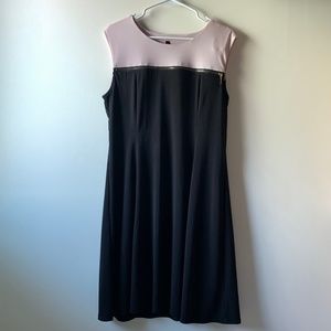 Lori M Collection Black and Pink Shift Dress With Bronze Accent Zipper Size XL